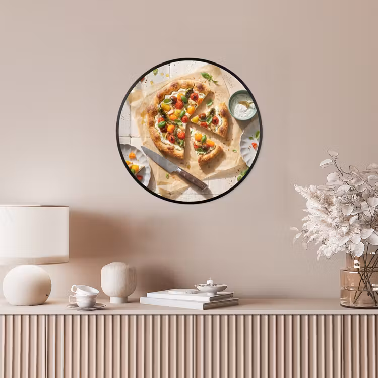 Eten - Tomaten - Basilicum - Maaltijd - Vers Fotolijst rond zonder passe partout klein -sfeer3