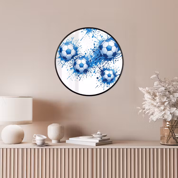 Voetballen - Verf - Sport - Blauw Fotolijst rond zonder passe partout klein -sfeer3