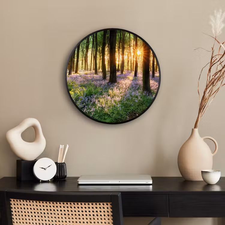 Bos - Bloemen - Lavendel - Zon - Paars - Natuur Fotolijst rond zonder passe partout klein -sfeer1