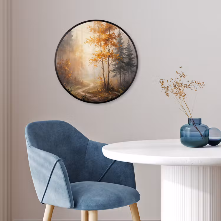 Bospad - Herfstbladeren - Natuur - Schilderachtig - Oranje Fotolijst rond zonder passe partout klein -sfeer2