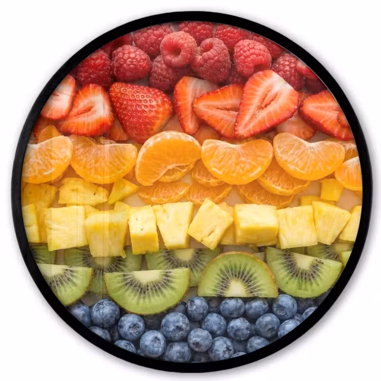 Fruit - Regenboog - Gezond - Kleurrijk Fotolijst rond zonder passe partout klein -3d