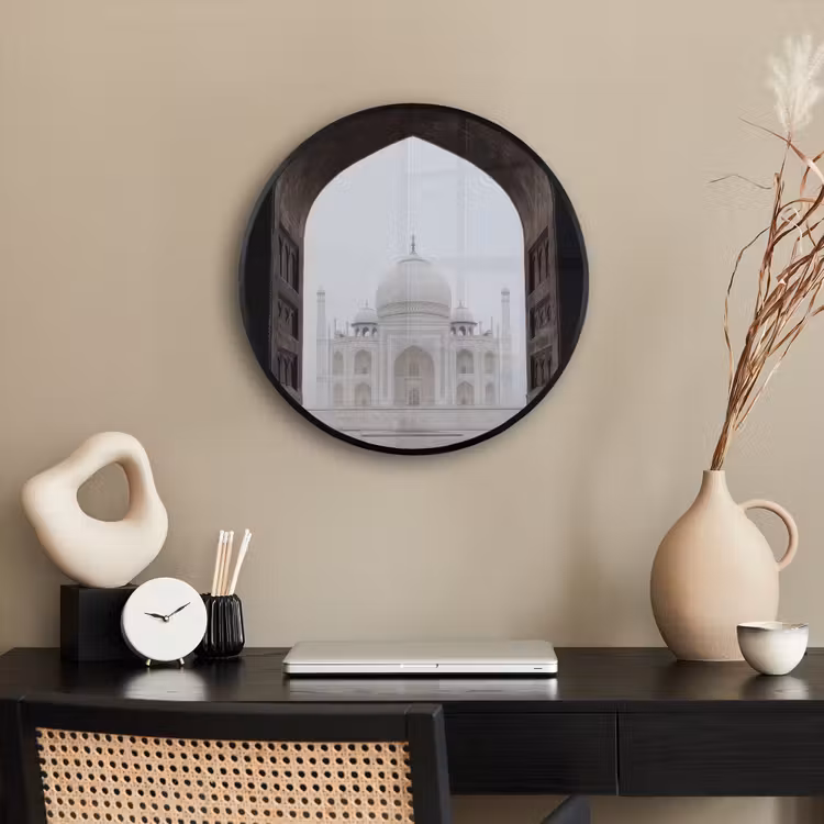 Poort - Symmetrische koepel - Minaretten - Moskee Fotolijst rond zonder passe partout klein -sfeer1