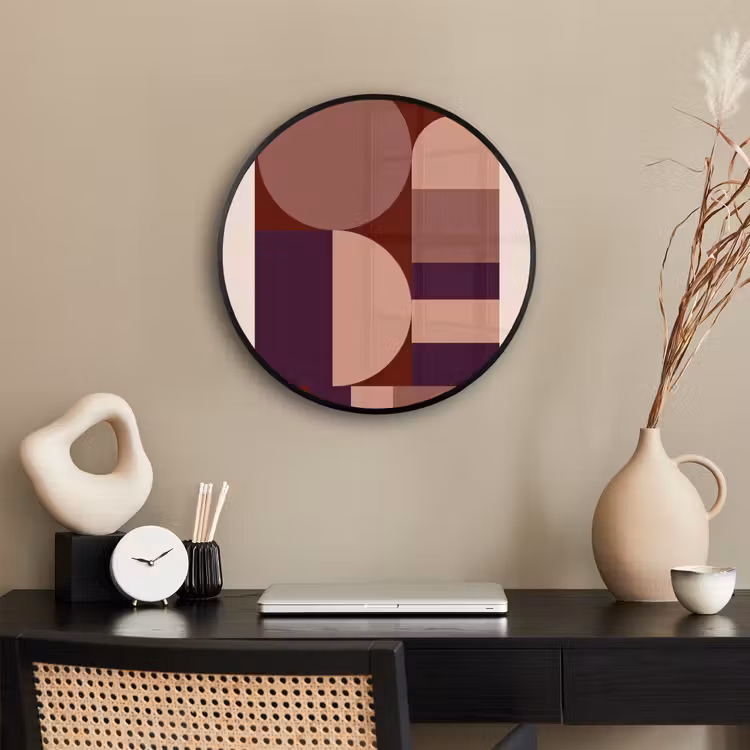 Geometrisch - Cirkels - Rood Fotolijst rond zonder passe partout klein -sfeer1