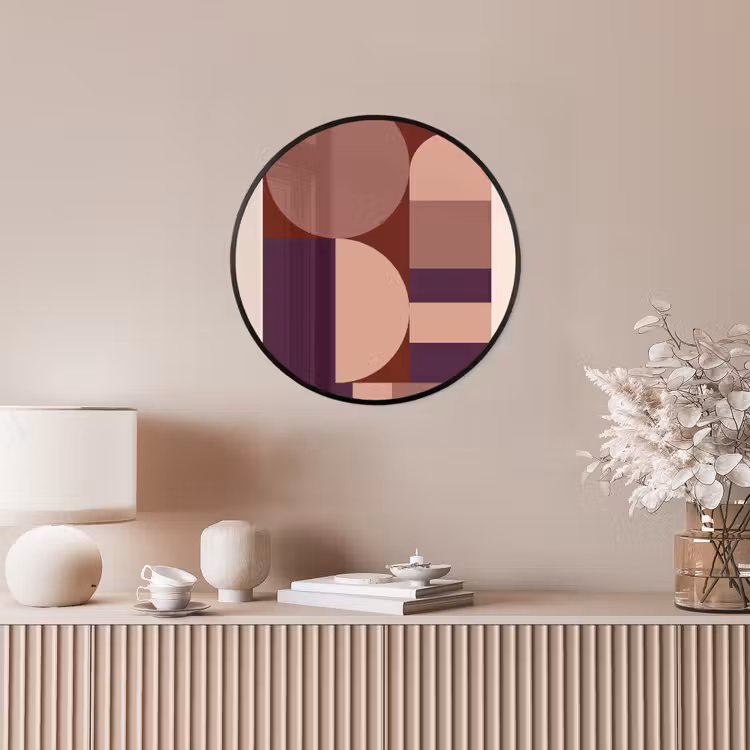 Geometrisch - Cirkels - Rood Fotolijst rond zonder passe partout klein -sfeer3