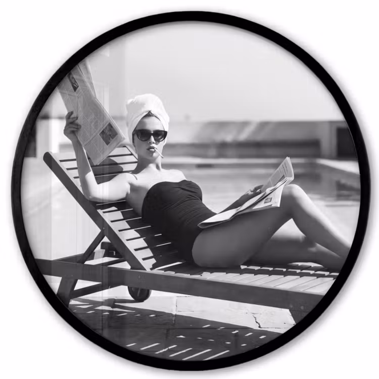 Glamour - Modern - Zwart - Wit Fotolijst rond zonder passe partout klein -3d