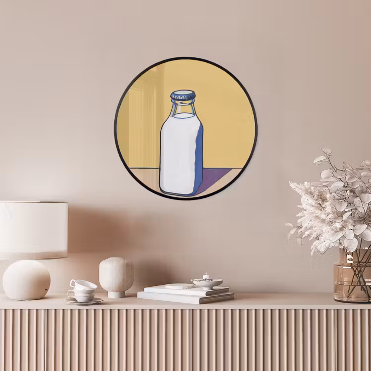 Glazen - Fles - Illustratie - Melk Fotolijst rond zonder passe partout klein -sfeer3