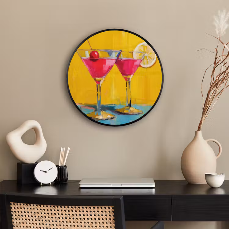 Glazen - Cocktail - Citroen - Kers Fotolijst rond zonder passe partout klein -sfeer1