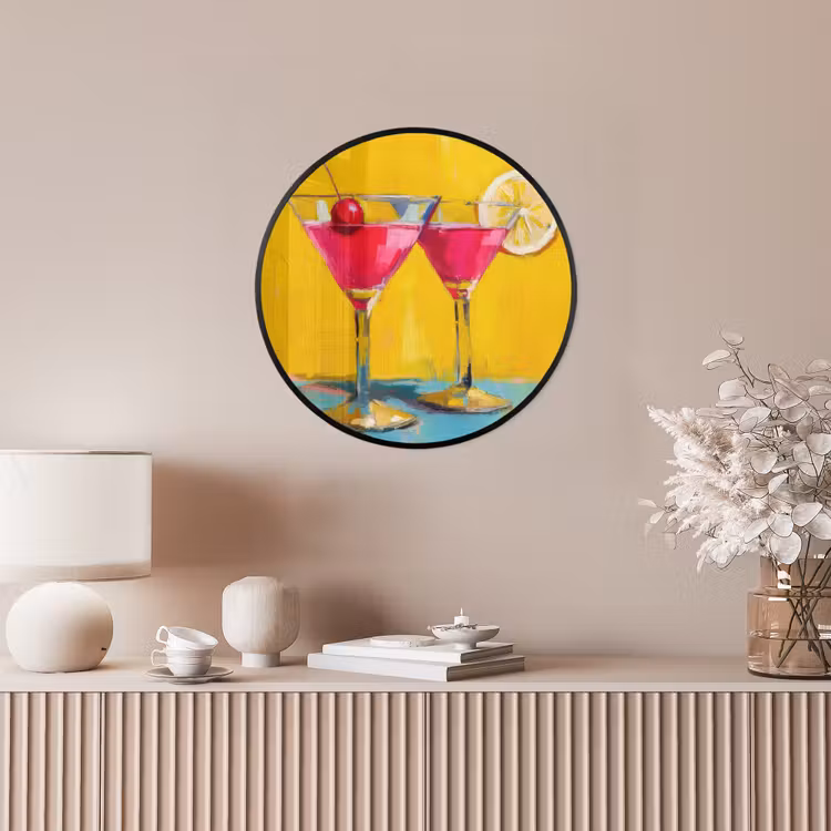 Glazen - Cocktail - Citroen - Kers Fotolijst rond zonder passe partout klein -sfeer3