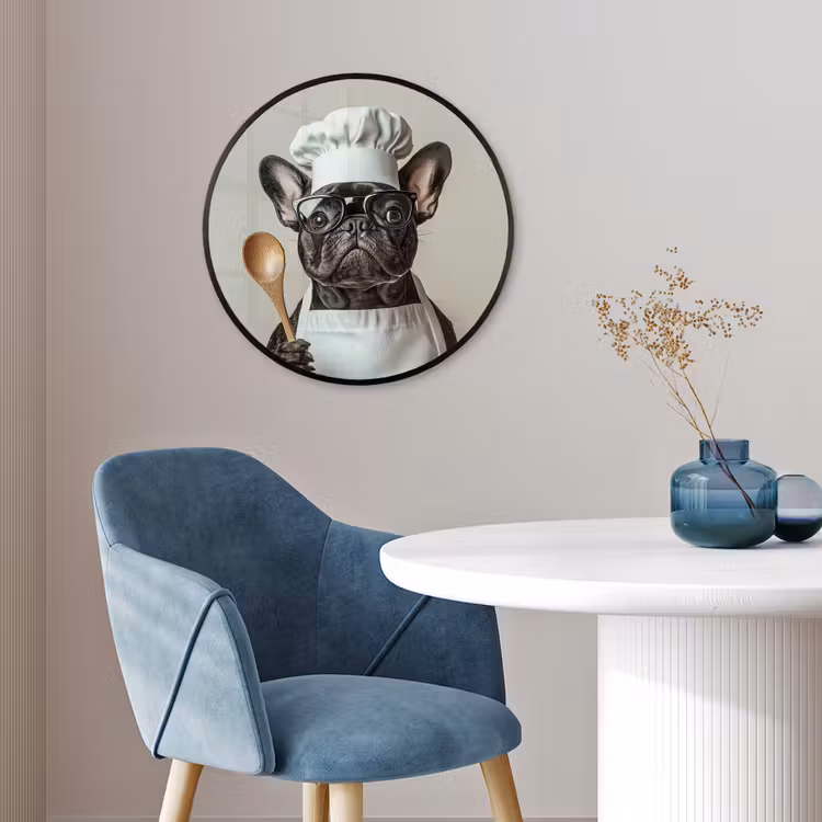 Bril - Hond - Kok Fotolijst rond zonder passe partout klein -sfeer2