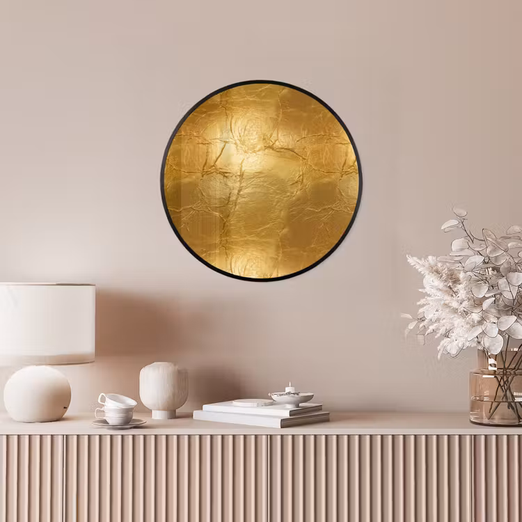 Bladgoud - Vintage - Textuur - Warm Goud Fotolijst rond zonder passe partout klein 856 -sfeer3