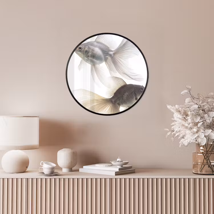 Goudvissen - Modern - Wit Fotolijst rond zonder passe partout klein -sfeer3