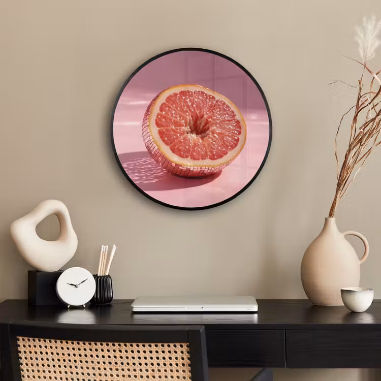 Grapefruit - Roze - Disco - Shiny Fotolijst rond zonder passe partout klein -sfeer1