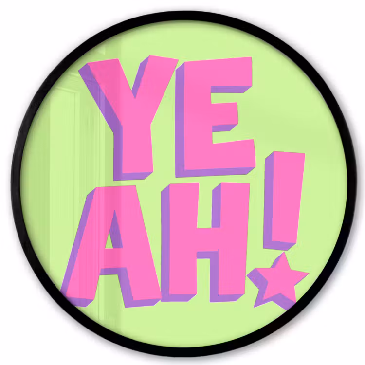 Groen - Neon - Quote Fotolijst rond zonder passe partout klein -3d
