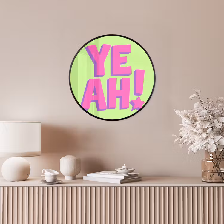 Groen - Neon - Quote Fotolijst rond zonder passe partout klein -sfeer3