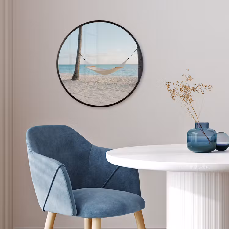 Hangmat - Strand - Wit Fotolijst rond zonder passe partout klein -sfeer2