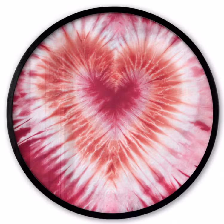 Hartvorm - Roze - Tie dye Fotolijst rond zonder passe partout klein -3d