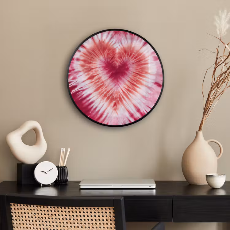 Hartvorm - Roze - Tie dye Fotolijst rond zonder passe partout klein -sfeer1