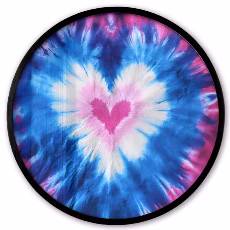 Hartvormig - Tie dye - Paars Fotolijst rond zonder passe partout klein -3d