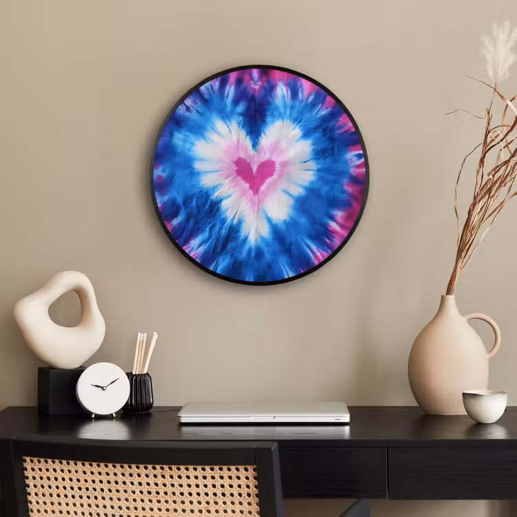 Hartvormig - Tie dye - Paars Fotolijst rond zonder passe partout klein -sfeer1