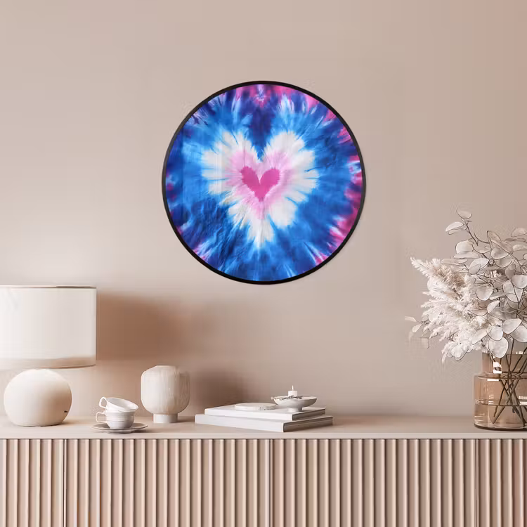 Hartvormig - Tie dye - Paars Fotolijst rond zonder passe partout klein -sfeer3