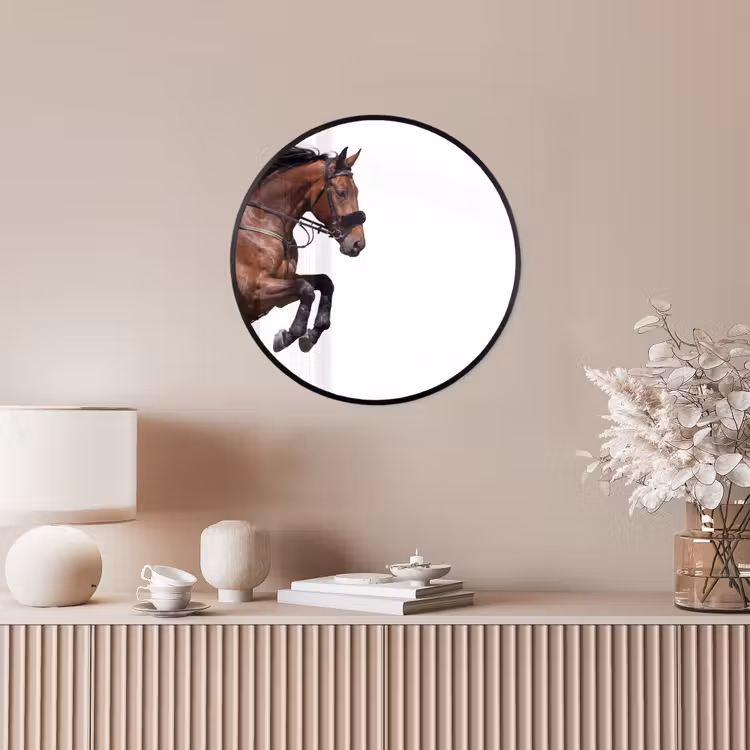 Paard - Springen - Modern Fotolijst rond zonder passe partout klein -sfeer3