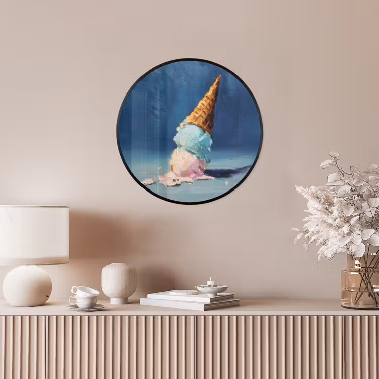 Ijshoorn - Bolletjes - Smelt - Roze Fotolijst rond zonder passe partout klein -sfeer3