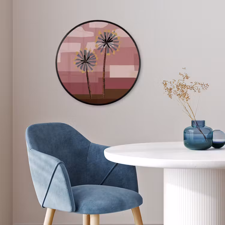 Illustratie - Bloemen - Vlakken - Abstract Fotolijst rond zonder passe partout klein -sfeer2