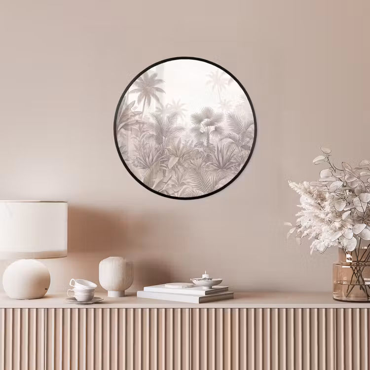 Jungle - Tropisch - Natuur -Vintage - Beige Fotolijst rond zonder passe partout klein -sfeer3