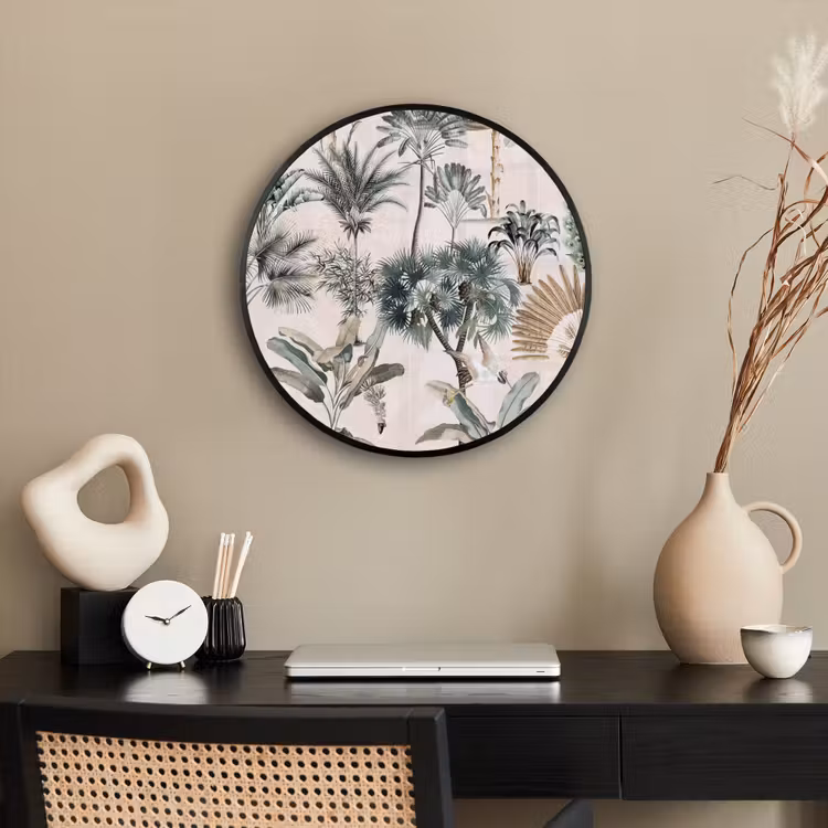Bladeren - Monstera - Jungle - Tropical Fotolijst rond zonder passe partout klein -sfeer1