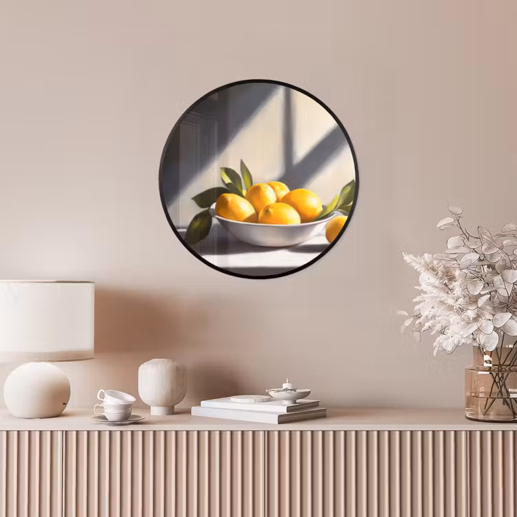Citroenen - Stilleven - Geel Fotolijst rond zonder passe partout klein -sfeer3