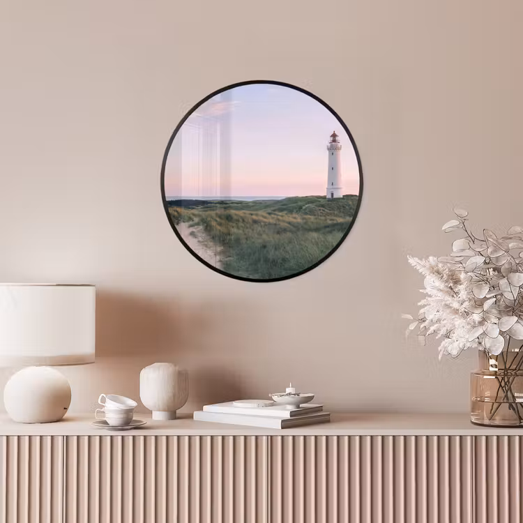 Vuurtoren - Duinlandschap - Zee Fotolijst rond zonder passe partout klein -sfeer3