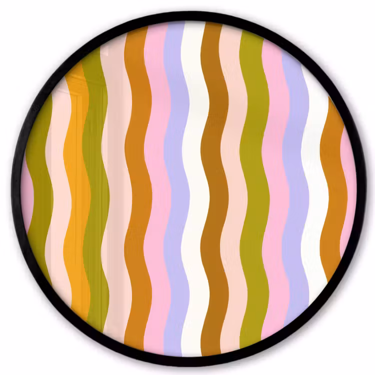 lijnen - Golven - Pastelkleuren - Patroon Fotolijst rond zonder passe partout klein -3d