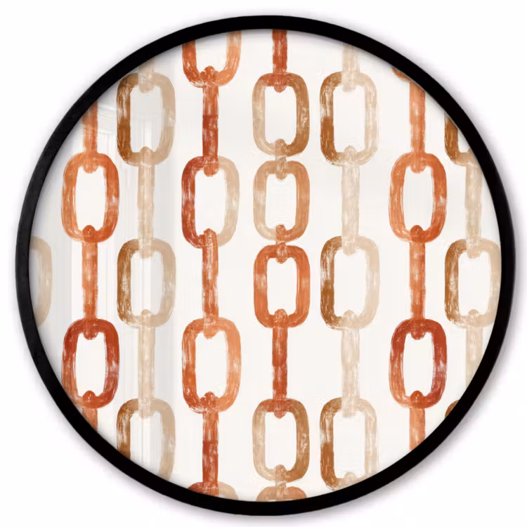 Schakels - Patroon - Aquarel - Terracotta Fotolijst rond zonder passe partout klein 856 -3d