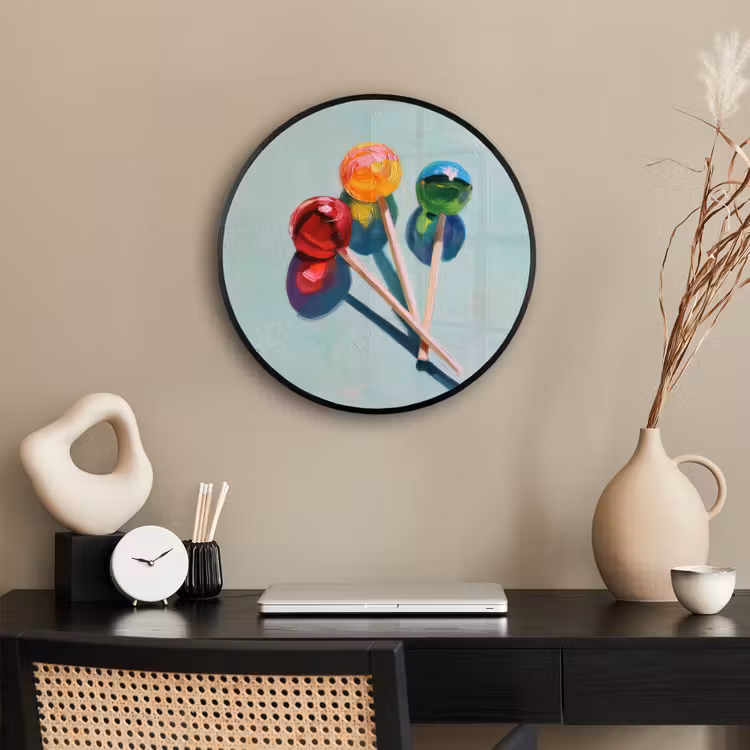 Lollys - Schaduw - Drie - Blauw Fotolijst rond zonder passe partout klein -sfeer1