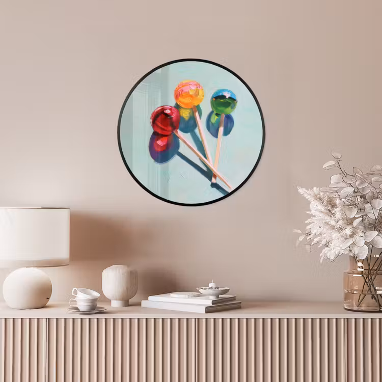 Lollys - Schaduw - Drie - Blauw Fotolijst rond zonder passe partout klein -sfeer3