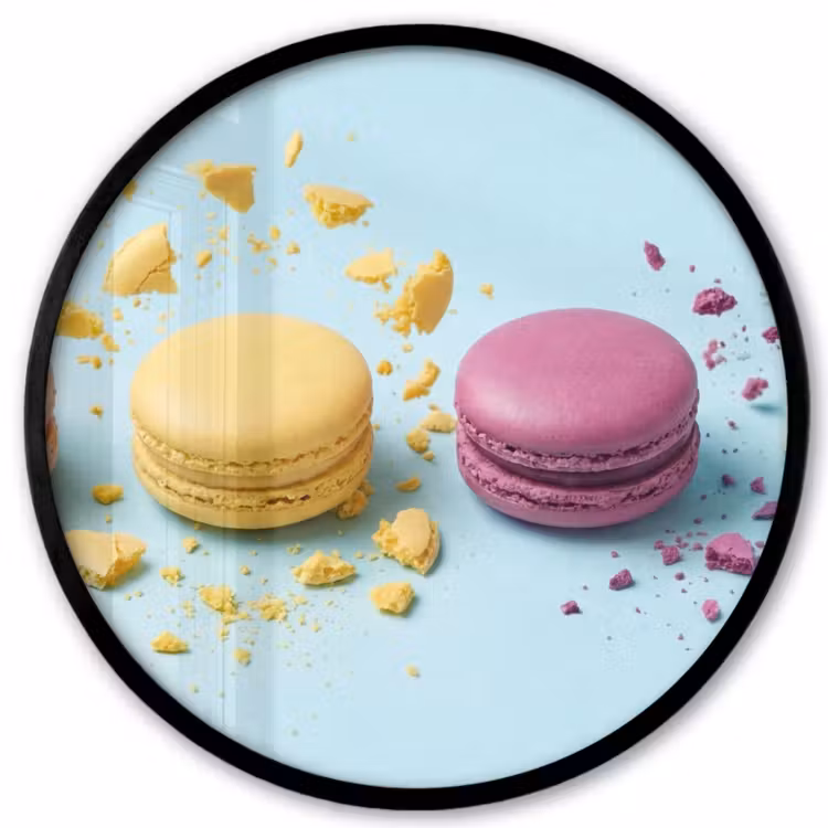 Macarons - Kleurrijk - Pastel Fotolijst rond zonder passe partout klein -3d