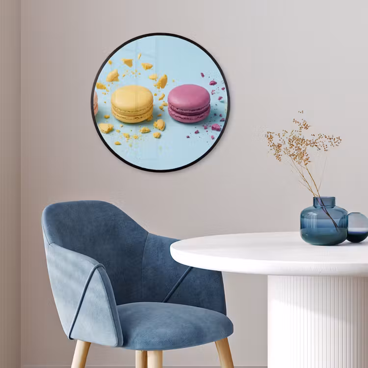 Macarons - Kleurrijk - Pastel Fotolijst rond zonder passe partout klein -sfeer2