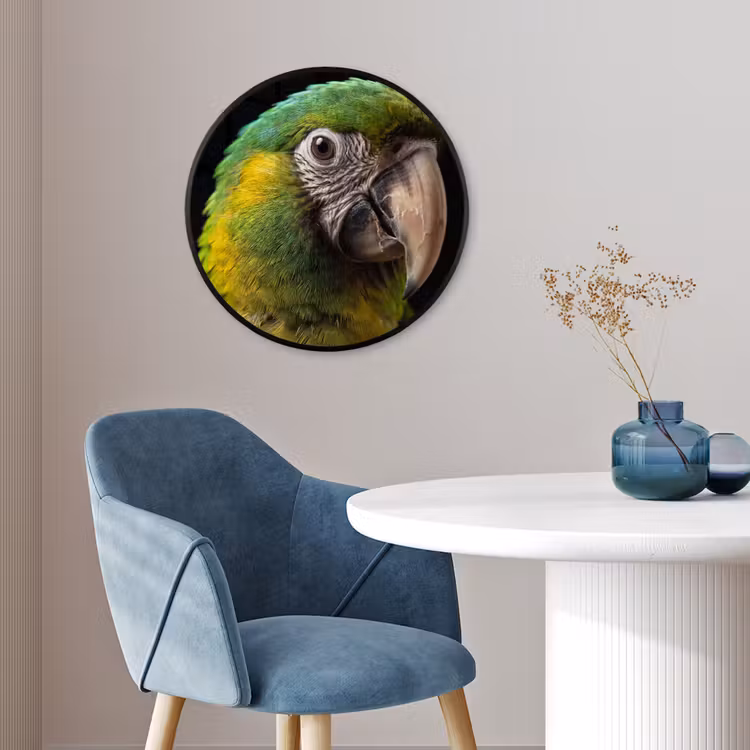 Ara - Portret - Groen Fotolijst rond zonder passe partout klein -sfeer2