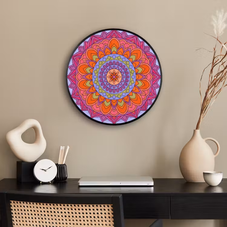 Mandala - Cirkel - Abstract - Kleurrijk - Patroon Fotolijst rond zonder passe partout klein -sfeer1