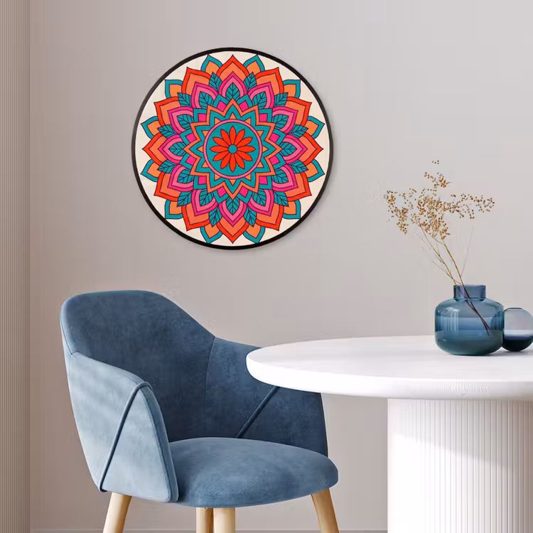 Mandala - Patroon - Abstract - Kleurrijk - Modern Fotolijst rond zonder passe partout klein -sfeer2
