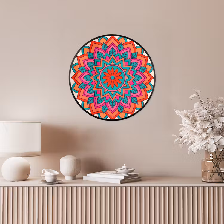 Mandala - Patroon - Abstract - Kleurrijk - Modern Fotolijst rond zonder passe partout klein -sfeer3