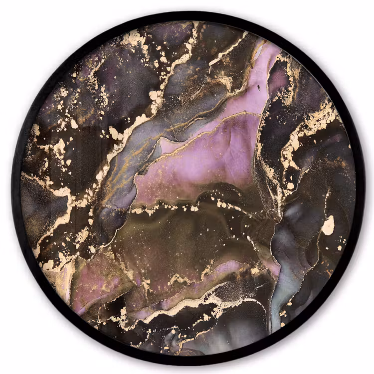 Marmer - Gold - Steen - Abstract Fotolijst rond zonder passe partout klein -3d