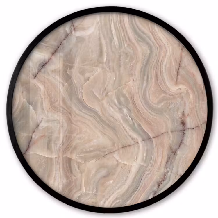 Marmer - Patroon - Abstract - Beige - Groen Fotolijst rond zonder passe partout klein -3d