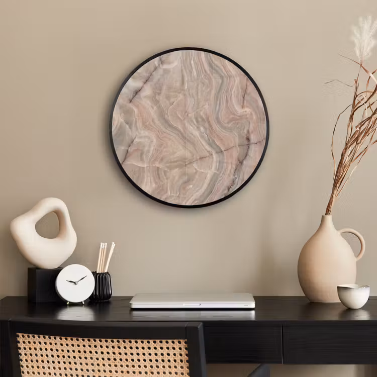 Marmer - Patroon - Abstract - Beige - Groen Fotolijst rond zonder passe partout klein -sfeer1