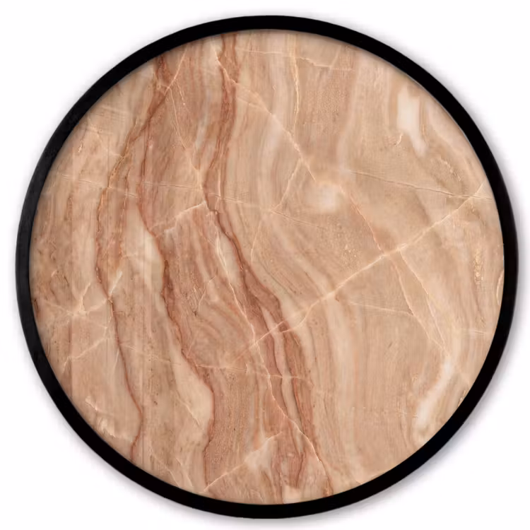 Marmer - Ader - Natuur - Abstract - Beige Fotolijst rond zonder passe partout klein -3d