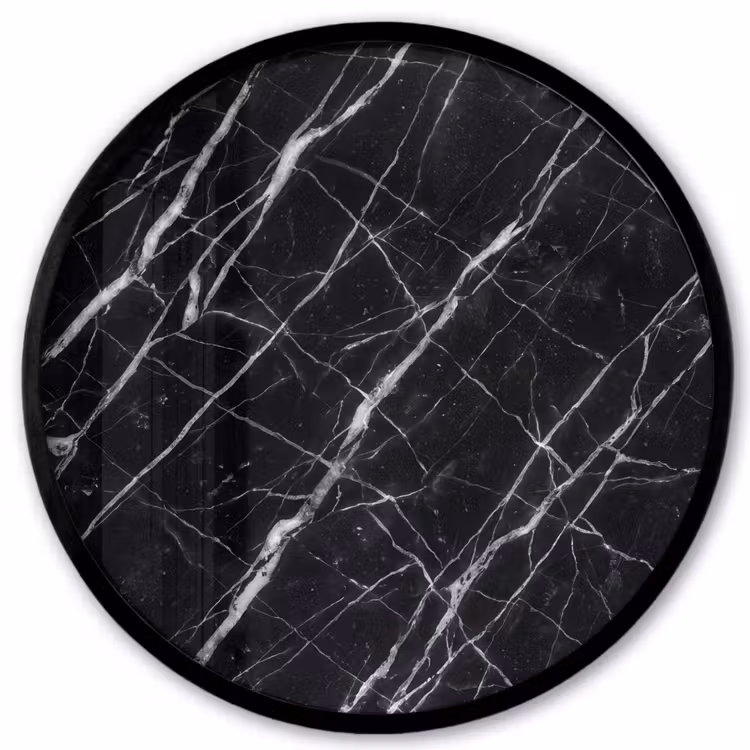 Marmer - Aders - Abstract - Zwart Fotolijst rond zonder passe partout klein -3d