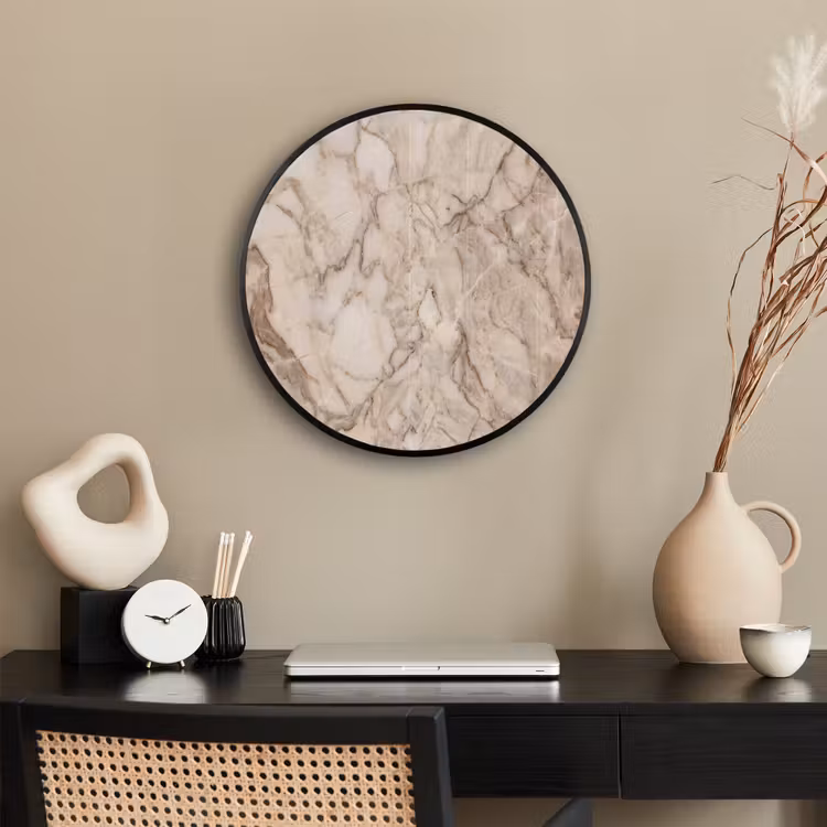 Marmer - Aderen - Textuur - Beige - Modern Fotolijst rond zonder passe partout klein -sfeer1