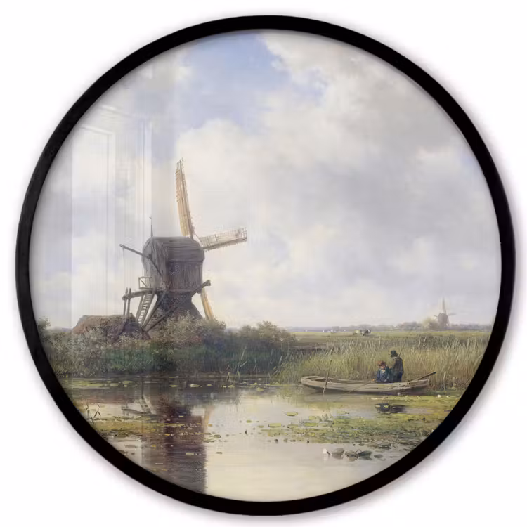 Molen - Willem Roelofs - Oude meesters - Kunst Fotolijst rond zonder passe partout klein -3d