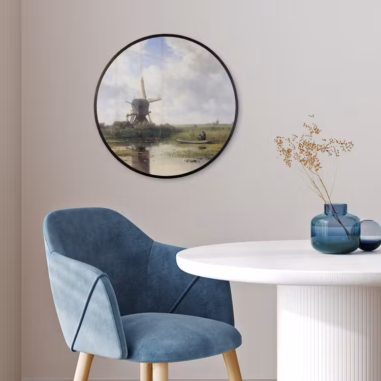 Molen - Willem Roelofs - Oude meesters - Kunst Fotolijst rond zonder passe partout klein -sfeer2