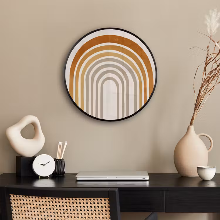 Minimalistisch - Boog - Lijnen - Beige Fotolijst rond zonder passe partout klein -sfeer1